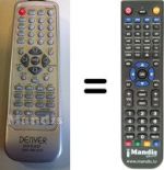 Replacement remote control Denver DVD188 Divx