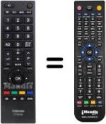 Replacement remote control Toshiba 40 LV 733 G