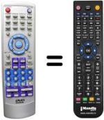 Replacement remote control AUDIOLA DVD 1012