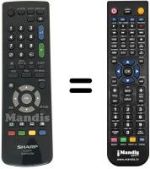 Replacement remote control Sharp LC-32RD1RU
