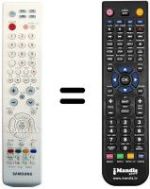 Replacement remote control Samsung LE32R81WX-TV