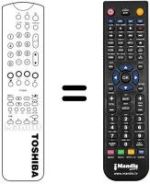 Replacement remote control Toshiba 23306069