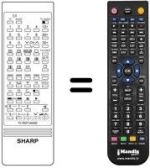 Replacement remote control Sharp RRMCG0688PESA
