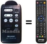 Replacement remote control Sharp RRMCG1263CESA