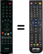 Replacement remote control Toshiba 75012374