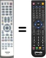 Replacement remote control Toshiba 19DV734G