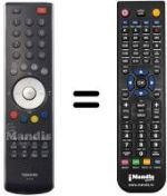 Replacement remote control Toshiba ZG4187F