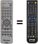 Replacement remote control Pioneer DVD3505