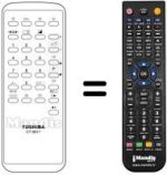 Replacement remote control Toshiba HVS54362