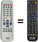Replacement remote control Toshiba SEC15909