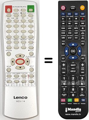 Replacement remote control MDV14