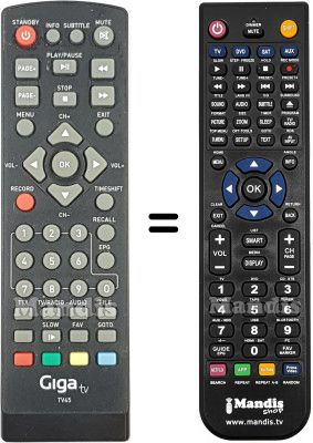 Replacement remote control TV45