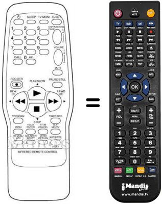 Replacement remote control 076R0CH180