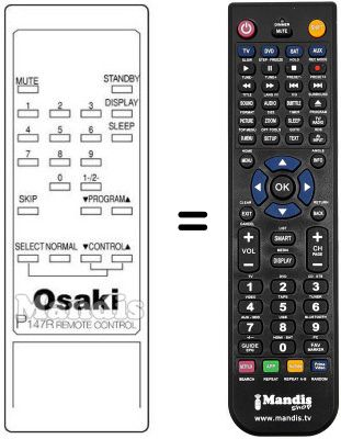 Replacement remote control P147R