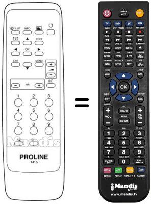 Replacement remote control Proline 124 RTX 807 EU