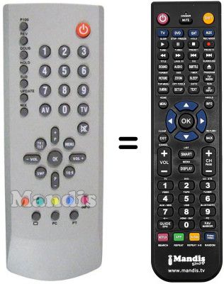 Replacement remote control Daewoo DLP 15B1 MW