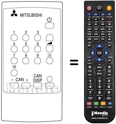 Replacement remote control Mitsubishi CT 14 M1 EM (Y) Replacement remote control Mitsubishi CT 14 M1 EM (Y)