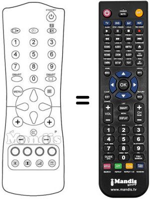 Replacement remote control SCHNEIDER FRANCE 14 PT 1565 Replacement remote control SCHNEIDER FRANCE 14 PT 1565
