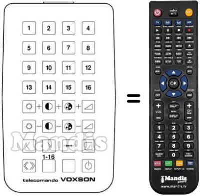 Replacement remote control 16 CHANNELS IR