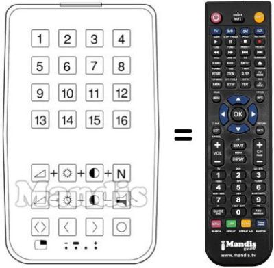 Replacement remote control 16 CHANNELS US