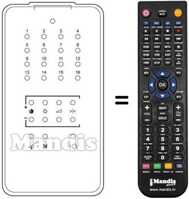 Replacement remote control 16 CHANNELS