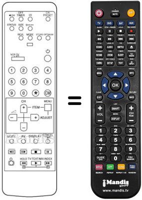 Replacement remote control 290P-023A1 Replacement remote control 290P-023A1