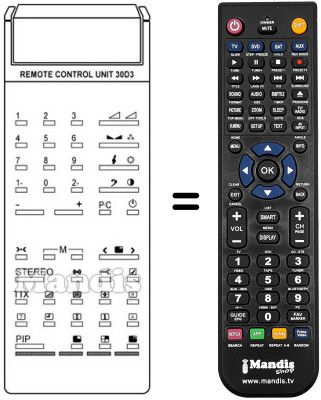 Replacement remote control 30 D 3
