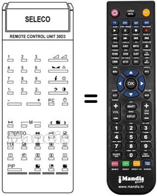 Replacement remote control 30 D3