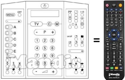 Replacement remote control SCHNEIDER FRANCE 36 FL 1890 / 93R Replacement remote control SCHNEIDER FRANCE 36 FL 1890 / 93R