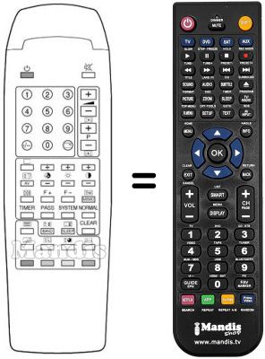 Replacement remote control 55 MBI 951