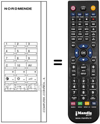 Replacement remote control COMPUTER CONTROL 4 Replacement remote control COMPUTER CONTROL 4