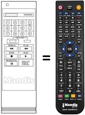 Replacement remote control LG GHV-8215