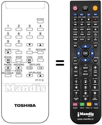 Replacement remote control VT-11 G