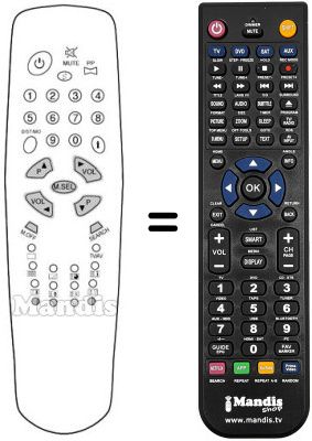 Replacement remote control Akai TV 2107 T