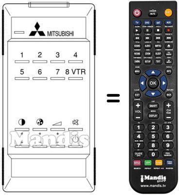 Replacement remote control 939P-036050 Replacement remote control 939P-036050