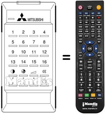 Replacement remote control 939P-03607 Replacement remote control 939P-03607