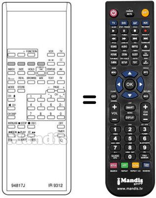 Replacement remote control 94817 J Replacement remote control 94817 J