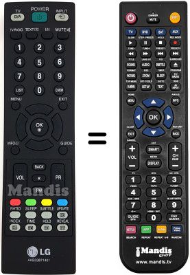 Replacement remote control LG M 228 WDP