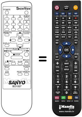 Replacement remote control B01007 SHOWVIEW