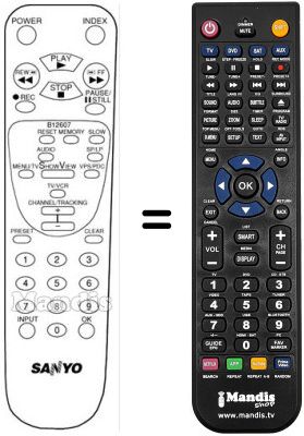 Replacement remote control B12607