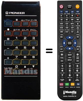 Replacement remote control Pioneer DECODER BR-82 B (CABLE TV)