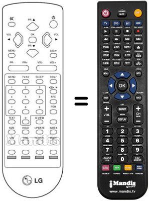Replacement remote control LG CB 21T43 TG