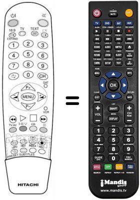 Replacement remote control Hitachi CL 2848 TAN