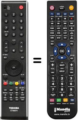 Replacement remote control Toshiba 32 C 3000 P