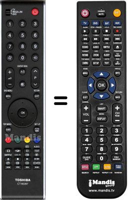 Replacement remote control Toshiba 19 AV 606
