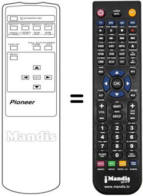 Replacement remote control Pioneer PDP 502 MXE