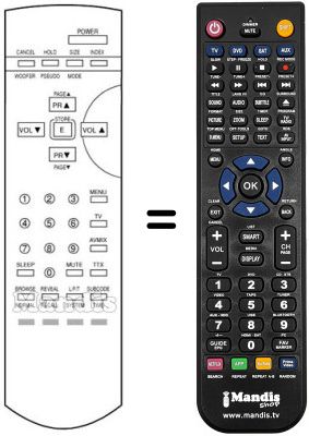 Replacement remote control Thorn CT 514 TN Replacement remote control Thorn CT 514 TN
