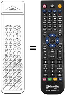 Replacement remote control DIGICOMPUTER 56 KEYS