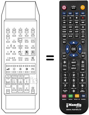 Replacement remote control DIGIT 2000 TLV-PIP