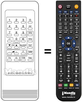 Replacement remote control DIGITAL REMOTE CONTROL